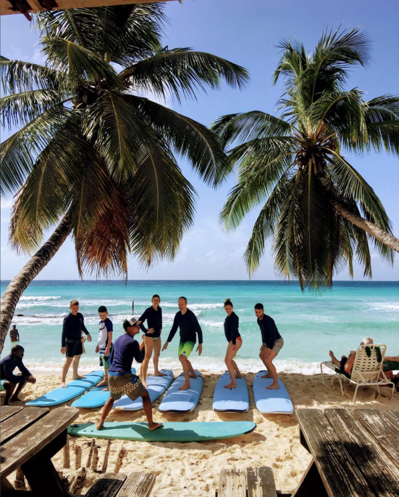 Surfing in Barbados